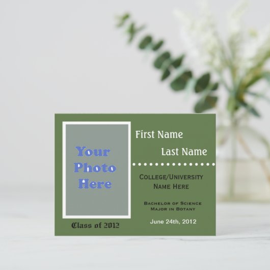 Invitation à la faire-part de diplôme universitair (Debout devant)