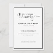 Invitation à la Faire-part de service commémoratif (Devant)