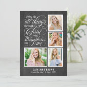 Invitation à la Faire-part d'obtention du diplôme (Debout devant)