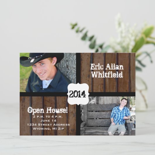 Invitation à la Faire-part d'obtention d'un diplôm (Debout devant)