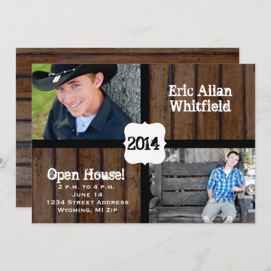 Invitation à la Faire-part d'obtention d'un diplôm (Devant / Derrière)