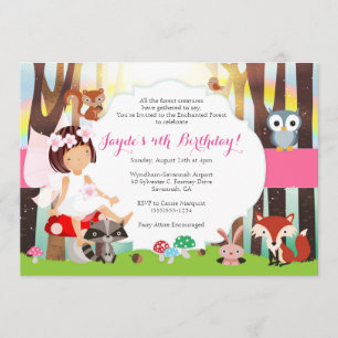 Invitation à la Fée de Woodland Forest Enchanted
