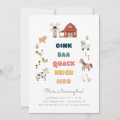 Invitation À la ferme Amusants pour enfants 2e anniversaire (Devant)