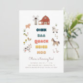 Invitation À la ferme Amusants pour enfants 2e anniversaire (Debout devant)