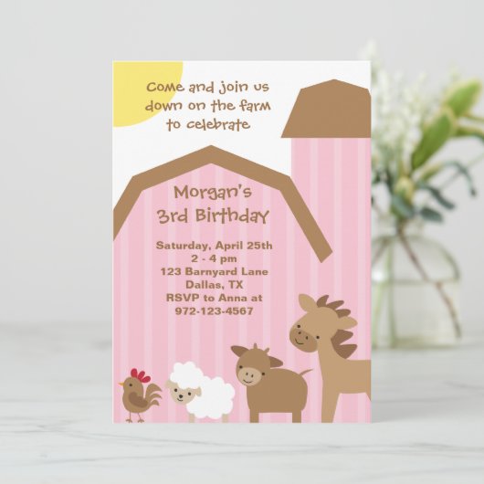 Invitation à la ferme rose (Debout devant)