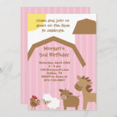 Invitation à la ferme rose (Devant / Derrière)