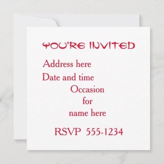 Invitation à la fête (Dos)