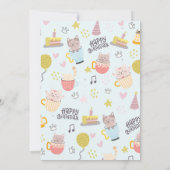 Invitation à la fête à thé de chat | Kit-Tea Party (Dos)