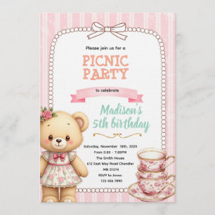 Invitation à la fête à thé de l'ours