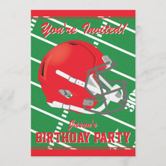 Invitation à la fête à thème du football rouge - m