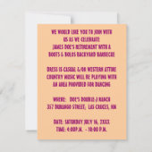 INVITATION À LA FÊTE À THÈME OCCIDENTALE ~ PERSONN (Dos)