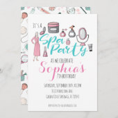 Invitation à la fête à thème spa (Devant / Derrière)