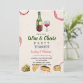 Invitation à la fête à thème Vin et fromage (Debout devant)