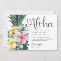 Invitation à la fête Aloha Summer Luau
