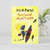 Invitation à la fête amusante des oiseaux en kayak (Debout devant)