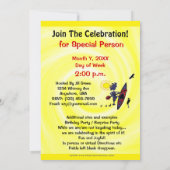 Invitation à la fête amusante des oiseaux en kayak (Dos)