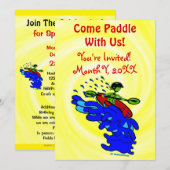 Invitation à la fête amusante du pagaie de kayak (Devant / Derrière)