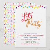 Invitation à la fête arc-en-ciel (Devant / Derrière)