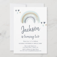 Invitation à la fête arc-en-ciel du Boho bleu 2e a