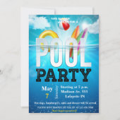 Invitation à la fête au bord de la piscine (Devant)