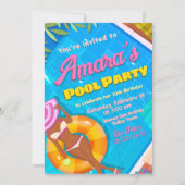 Invitation à la fête au bord de la piscine (Devant)