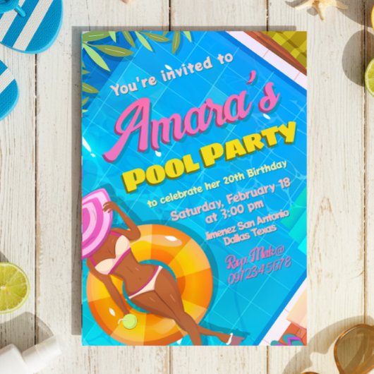 Invitation à la fête au bord de la piscine