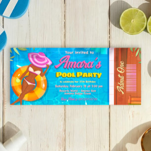 Invitation à la fête au bord de la piscine
