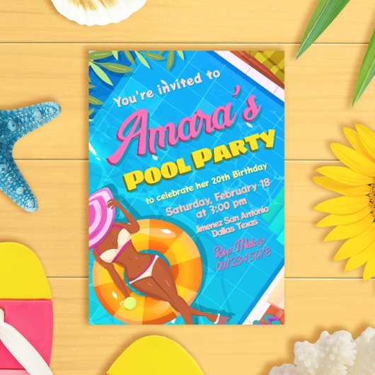 Invitation à la fête au bord de la piscine