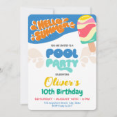 Invitation à la fête au bord de la piscine (Devant)