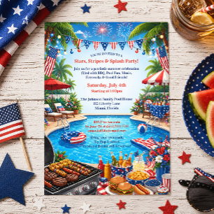 Invitation à la fête au bord de la piscine du 14 j