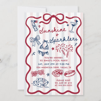 Invitation à la fête au bord de la piscine du 4 ju