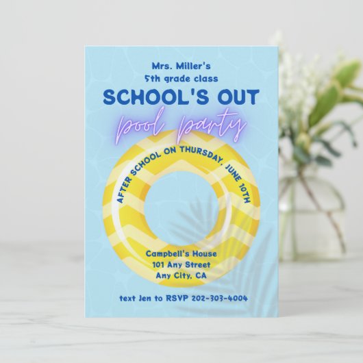 Invitation à la fête au bord de la piscine | Flott (Debout devant)