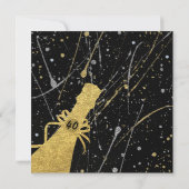 Invitation à la fête au Champagne Argent & Or Célé (Dos)