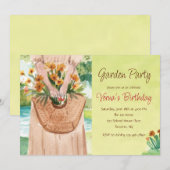 Invitation à la fête au jardin à l'aquarelle (Devant / Derrière)