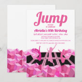 Invitation à la fête au parc de trampoline Pink Gi (Devant / Derrière)