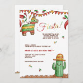 Invitation à la fête avec piñata (Devant / Derrière)