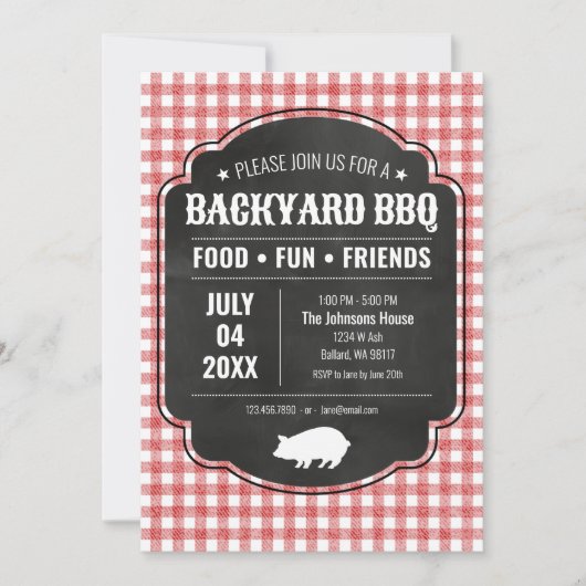 Invitation à la fête BBQ dans la cour (Devant)