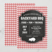 Invitation à la fête BBQ dans la cour (Devant / Derrière)