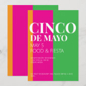 Invitation à la fête BBQ de Cinco De Mayo (Devant / Derrière)