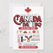 Invitation à la fête BBQ de la Fête du Canada (Devant)