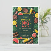 Invitation à la fête BBQ d'été tropical (Debout devant)