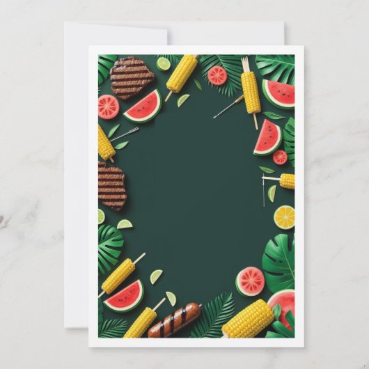 Invitation à la fête BBQ d'été tropical (Dos)