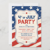 Invitation à la fête BBQ du 4 juillet (Devant)