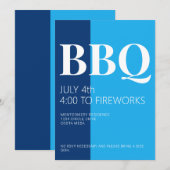 Invitation à la fête BBQ du 4 juillet (Devant / Derrière)