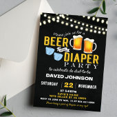 Invitation à la fête bébé Couches et Bières