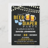 Invitation à la fête bébé Couches et Bières (Devant)