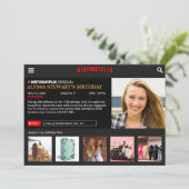 Invitation à la fête Birthdayflix (Debout devant)