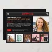 Invitation à la fête Birthdayflix (Devant / Derrière)