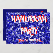 Invitation à la fête bleue de Hanoukka (Devant / Derrière)