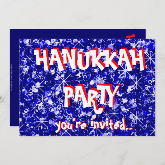 Invitation à la fête bleue de Hanoukka (Devant / Derrière)